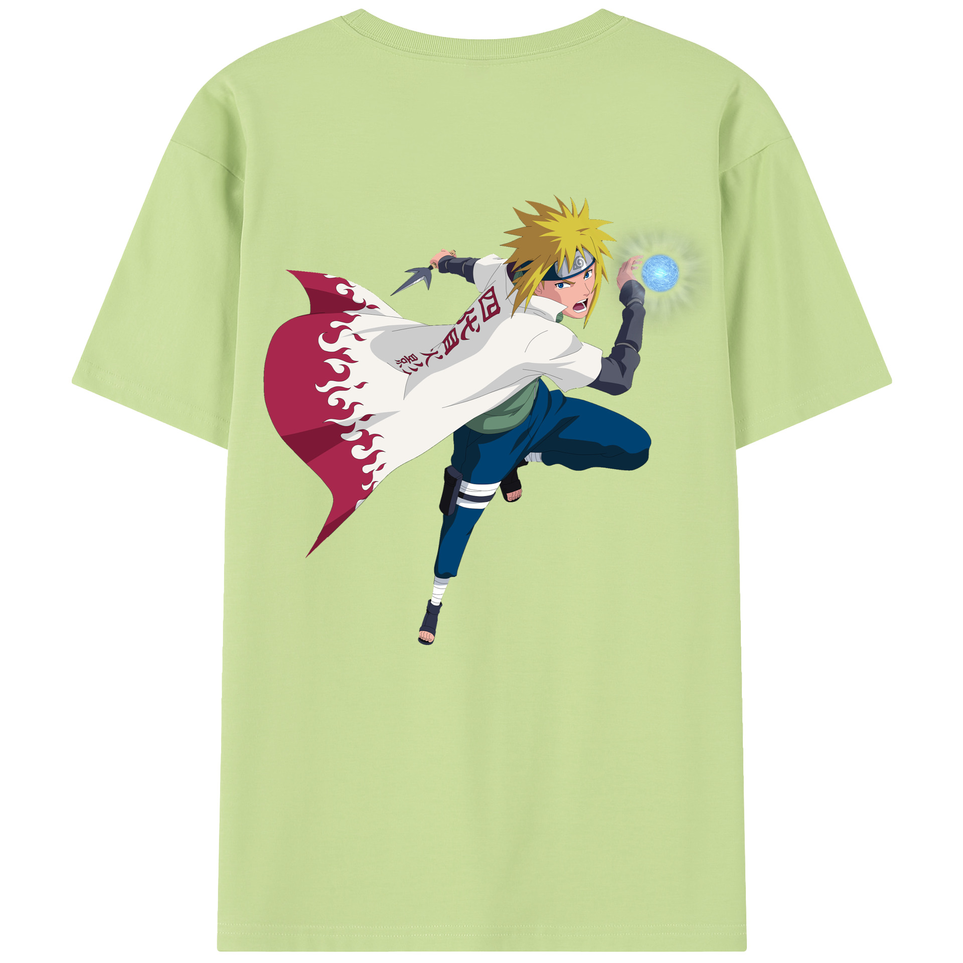 （画像用） NARUTO -ナルト- 波風 ミナト Namikaze Minato 綿100％半袖Tシャツ（背面プリント）